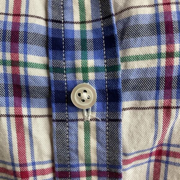 Talbots Blue Plaid Classic Button Up Shirt Plus Size 3XP Western Casual Preppy - Picture 8 of 11